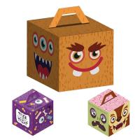 Halloween Candy Container Novelty Halloween Cookie Boxes Creative Fun Halloween Candy Holder Paper Boxes for Kids Halloween Classroom Decoration Trick or Treat amiable