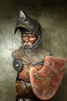1/10 ancient man with shield bust Resin figure Model kits Miniature gk Unassembly Unpainted