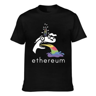 Ethereum Rainbow Unicorn Eth Digital Currency Dogecoin Mens Short Sleeve T-Shirt