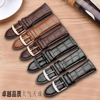 【Hot seller】 Leather watch strap pin buckle mens universal 26 28 30mm handmade extra large size cowhide chain