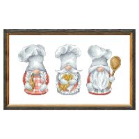 ☏ Kitchen Gnomes cross stitch package kits 18ct 14ct 11ct unprint canvas cotton thread embroidery DIY handmade needlework