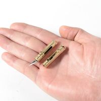 Mini Exquisite Outdoor Portable Art Knife Keychain Women Bolt Brass Mini Paper Knife Self-defense Keyring Car Bag Key Chain A937