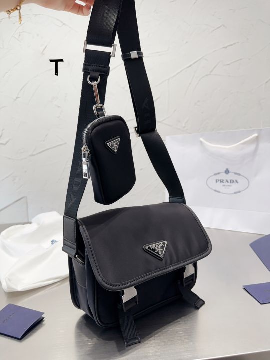 Prada City Calf Identity Shoulder Bag