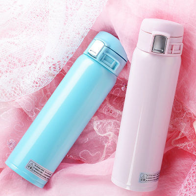Bpa Free Insulated 500ml Thermos Flask Vacuum Cup 304 Stainless Steel Travels Mug My Water Bottle With Lock Pop-Up Lid