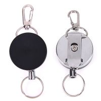 1PCS Retractable Resilience Steel Wire Rope Elastic Casual Stainless Steel Badge Reel Retractable Key Ring ID Card Holder Clips Card Holders