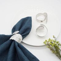 Leaf Napkin Rings Set Of 18,Leaves Napkin Rings For Table Setting,Metal Leaf Napkin Holder Rings For Holiday Silver