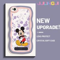 Jlingji เคสสำหรับ Xiaomi Redmi 4A 5A 6A การ์ตูนแฮปปี้มิกกี้ดีไซน์ใหม่คอลอร์ขอบคลื่นกันกระแทกแบบใสนิ่มเคสมือถือโปร่งใสลายกล้องถ่ายรูปที่สร้างสรรค์เคสซิลิกาเจลฝาครอบป้องกัน