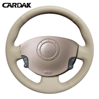 Beige Artificial Leather Hand-stitched Car Steering Wheel Cover for Renault Megane 2 2003-2008 Kangoo 2008 Scenic 2 2003-2009