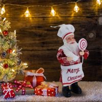 【CW】 Santa Claus Chef Figurine Doll Christmas Tree Ornament Home Decoration Navidad Natal Gifts New Year Christmas Party Decor