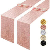 Glitter Gold Sequin Table Runner,งานแต่งงานตกแต่งโต๊ะรับประทานอาหาร Sparkle Table Runner สำหรับงานเลี้ยงวันเกิดวันวาเลนไทน์ Decor