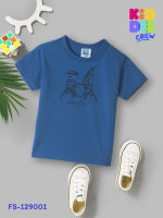 KiddaaCrew  เสื้อเด็กแขนสั้นสีน้ำเงิน Blue short sleeved shirt  เหมาะสำหรับเด็ก อายุตั้งแต่ 3-12 ปี