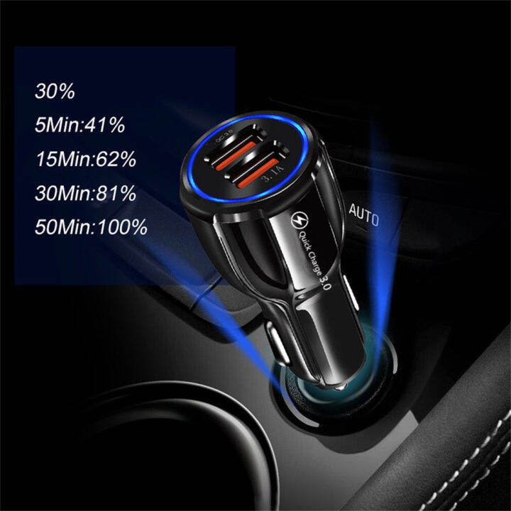 universal-อลูมิเนียมอัลลอยด์-qc3-0-dual-usb-ที่ชาร์จแบตในรถชาร์จเร็วประสิทธิภาพ-shunt-ในตัวจัดการชิปรถชาร์จ