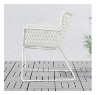 Chair with armrests, outdoor, white