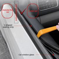 4m Car Window Sealing Strip Auto Rubber Seal Strips V Shape Trim For Side Window Lift Sealant Noise Insulation Automotive Goods