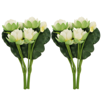 【cw】2pcs Artificial Lotus Flowers Bouquets Simulation Tabletop Flower Arrangements !