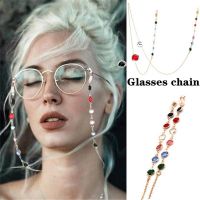 Fashion Sunglasses Women Chain Color Diamond Metal Chain Casual Rhinestone Beaded Presbyopic Glasses Chain Women