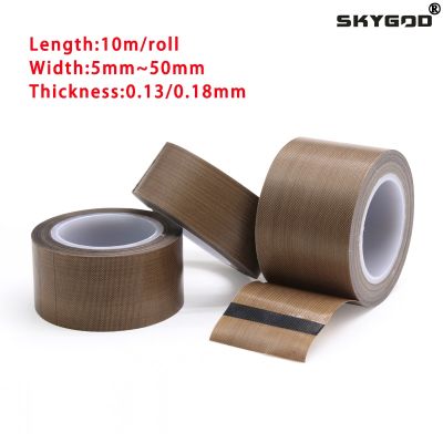 ◑▪◙ PTFE Tape Adhesive Cloth Insulated High Temperature Resistant Sealing PTFE Tapes Width 5 50mm Thickness 0.13mm 0.18mm