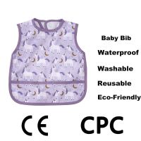 Happyflute Waterproof Bib With Cute Printing Sleeveless Art Smock Feeding Bib Apron For Kids Accessories 0-3 Years Aprons