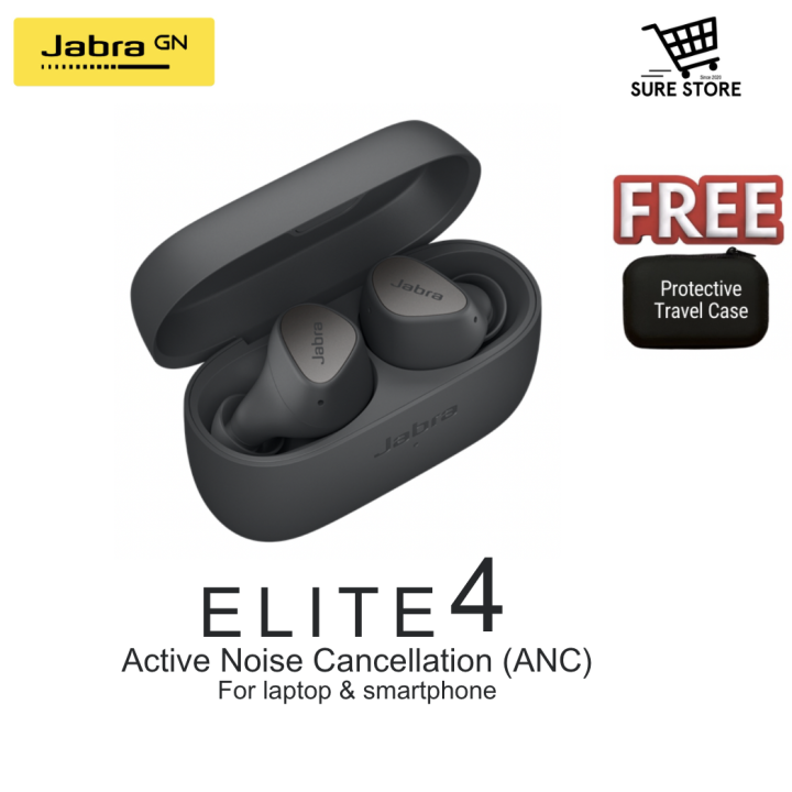Jabra Elite 4 Wireless Active Noise Cancelling Headset for Work and