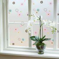 Self-Adhesive Window Film Fancy Flowers Privacy Protection Home Decor Stained Glass Foil For Lobby Porch Office Home Restaurant Window Sticker and Fil