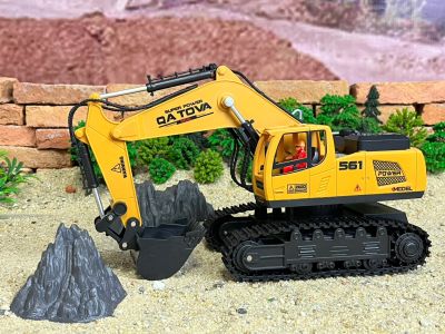 รถก่อสร้างบังคับ รถแม็คโครมีควันไอน้ำ Hengjian CONSTRUCTION 9CH 1/18 2.4G RC บังคับได้หลายทิศทาง NO.689-816