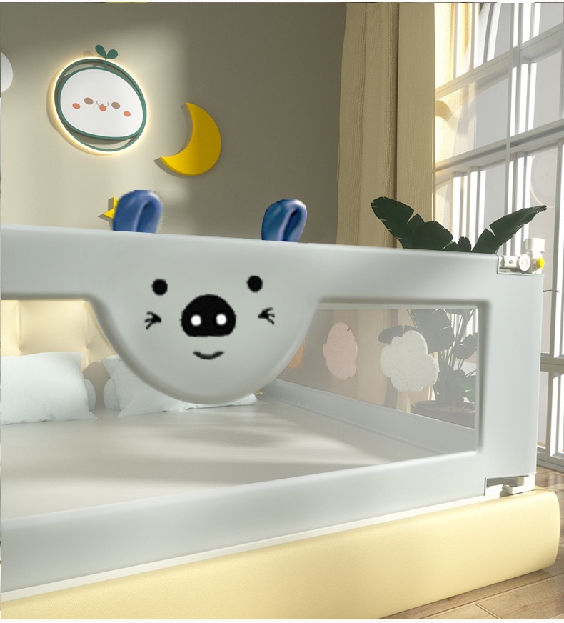 Kiwie ที่กั้นเตียง 6ฟุต คอกกั้นเด็ก ที่กั้นเด็ก รั้วเตียง ป้องกันไม่ให้ทารกหกล้ม ปรับขึ้นลงแนวดิ่ง ที่กั้นเตียงคอกกั้นเด็ก