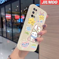 JIUMOO เคสสำหรับ Realme 7 5G Realme V5 5G เคสลายการ์ตูนกระต่ายดาวบางดีไซน์ใหม่นิ่มเคสมือถือด้านข้างบางเคสขอบสี่เหลี่ยมซิลิโคนเคสนิ่มเคสป้องกันการกระแทก