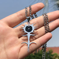 Goth Ghostemane Necklace For Women Men Stainless Steel Charm Necklaces Silver Plated Chain Necklaces Punk Hip Hop Jewelry collar