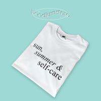 เสื้อ sun summer &amp; self-care ใส่ชิลๆทะเลคาเฟ่ coton 100% 91NU