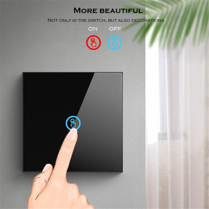 SMATRUL Wall Switch, No need Neutral line Crystal Glass Screen Panel