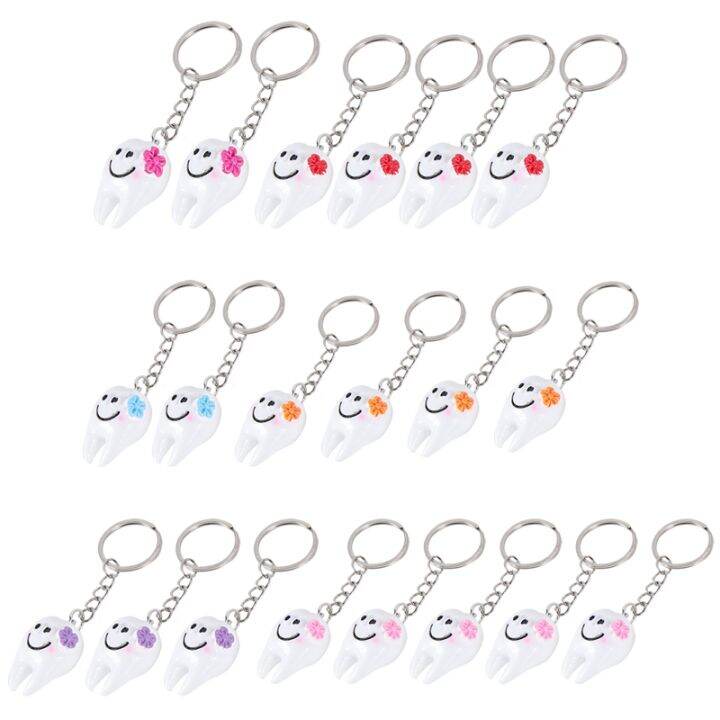 20-pcs-keychain-key-ring-hang-tooth-shape-cute-dental-gift