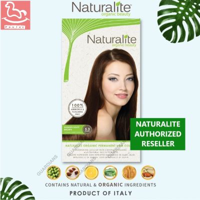 ยาย้อมผม ครีมเปลี่ยนสีผมออร์แกนิคเนเชอรัลไลท์- 5.3 GOLDEN LIGHT BROWN (NATURALITE ORGANIC PERMANENT HAIR COLOUR) **NO PARABENS, NO RESORCINOL, NO AMMONIA, NO PPD*