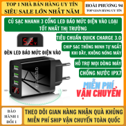 Củ Sạc Nhanh 3 Cổng Có Led Hiển Thị Dòng Điện Vào Hỗ Trợ Mọi Dòng Máy Công