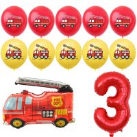 [HOT MAKXJWIGO 542] Fireman Sam ขนาดใหญ่ดิจิตอล1 2 3 4 5 6 7 8 9 Fire Truck Theme Party ตกแต่งฮีเลียมฟอยล์บอลลูนนักผจญเพลิงวันเกิดบอลลูน