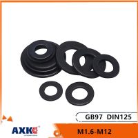 10/100pcs M1.6 M2 M2.5 M3 M3.5 M4 M5 M6 M8 M10 M12 GB97 DIN125 Black 304 Stainless Steel Flat Washer Plain Gasket Pad