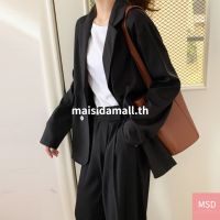 ส่งไวจากไทยmaisidamall Blazer เสื้อเบลเซอร์รุ่นกระดุม 4 เม็ด สีพื้น มีกระเป๋าหน้า 2 สี เบสิคแมทง่าย โอเวอร์ไซซ์