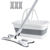 X-type Mop With Bucket Household Lazy Hand Free Washing Flat Mop Reusable Microfiber Mop Cloth Bathroom Kitchen Mop Cleaning Kit