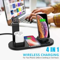 Wireless Charger, 4 in 1 Wireless Charging Dock for Apple Watch and Airpods,เครื่องชาร์จไร้สาย Charging Station