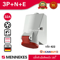 MENNEKES รุ่น 422 IP44 ปลั๊กตัวเมียติดผนังมาตรฐาน เข้าสาย บน-ล่าง ปรับได้ 180องศา 16A, 32A : TwinCONTACT เข้าสายได้รวดเร็ว 63A :X- CONTACT IEC 60309-2