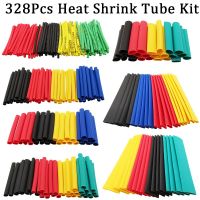 328Pcs 8 Size Thermoresistant Heat Shrink Tube Tubing Polyolefin Sleeving 2:1 Insulation Car Electrical Wire Wrap Cable Tube Kit Electrical Circuitry