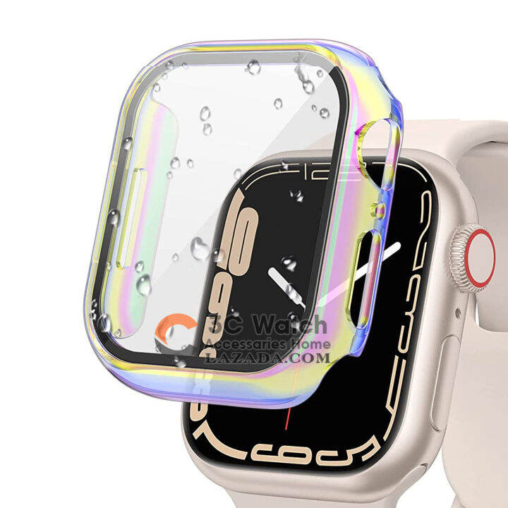 PC Colorful Watch Case Built in Tempered Glass for Apple Watch