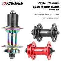 HASSNS PRO4 MTB bike Hub 32 36H 4 bearing hub FOR 8 9 10 11speed 6pawls 120sound Al card base ultra light Hub bicycle colorf hub USB Hubs