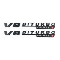 V8โลโก้3D BITURBO 4Matic สัญลักษณ์สติกเกอร์รถยนต์ผู้พิทักษ์สำหรับ Mercedes C63 E63 S GLE63 GLE63 W205 W204 W213 W212 W222อุปกรณ์เสริม2ชิ้น