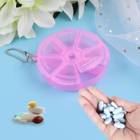 Portable 7 Day Weekly Round Drug Tablet Pill Box Medicine Splitters Case Medicine  First Aid Storage