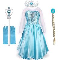 ZZOOI 2021 Child Dresses Summer Elsa Dresses Girls Clothes Kids Cosplay Princess Dress Costumes Birthday Party Vestidor Robe Infantil