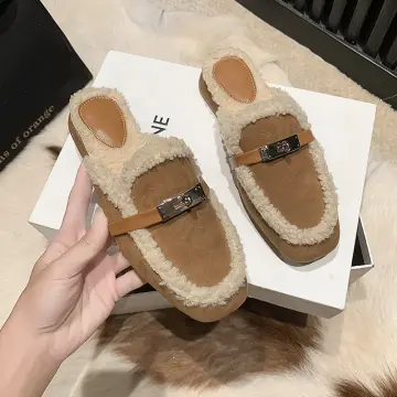 Half shoe hot sale with fur