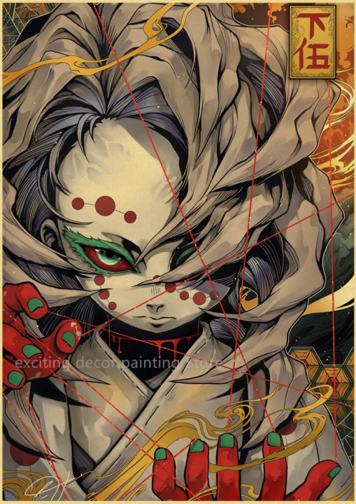 trendy-demon-slayer-โปสเตอร์สำหรับตกแต่งบ้านและบาร์-retro-kraft-canvas-prints-of-tanjirou-inosuke-และตัวละครอื่นๆจากซีรี่ส์อะนิเมะยอดนิยม