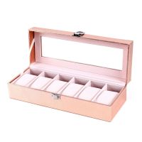 Special Case for Women Female Girl Friend Wrist Watches Box Storage Collect Pink Pu Leather