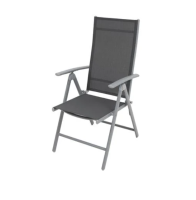 Chair folding aluminum indoor/outdoor size 56x65x110 cm. (Maximum load: 90 kg)-Grey