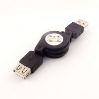 VLWOS สายเชื่อมต่อข้อมูลข้อมูลสีดำสายชาร์จ USB USB สายพ่วง2.0ชายกับหญิงพับเก็บได้